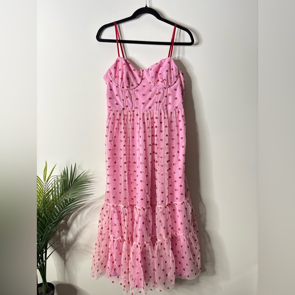Betsey Johnson Pink Heart Midi Dress - Picture 3 of 7
